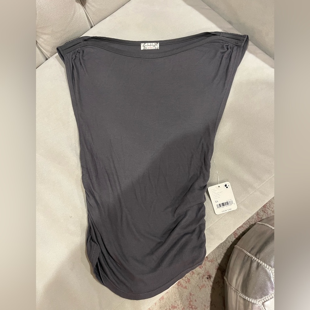 NWT Free People Charcoal Grey T Shirt